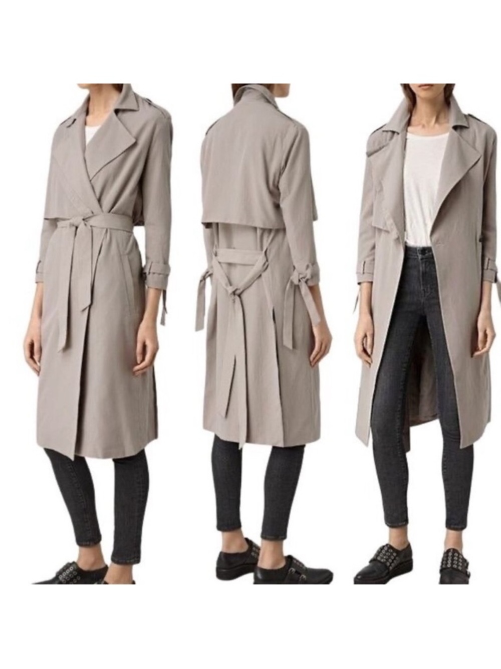 ALLSAINTS Emil Mac Trench Coat Size US 0